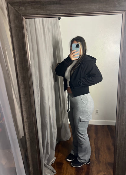 Grey Cargo Sweatpants